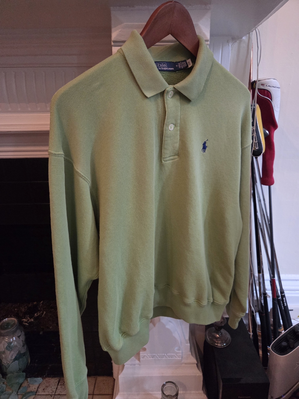 Polo Ralph Lauren cotton-blend polo fleece sweater - M Women's Parakeet Green